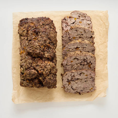 A 1kg loaf of The Pet Butcher Baked Beef Loaf Premium