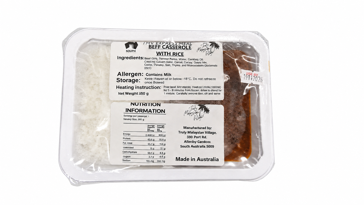 A 350g packaged serve of Truly Malaysian Beef Casserole
