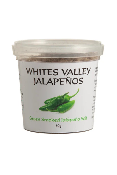 A 50g tub of Whites Valley Jalapenos Green Smoked Jalapeno Salt