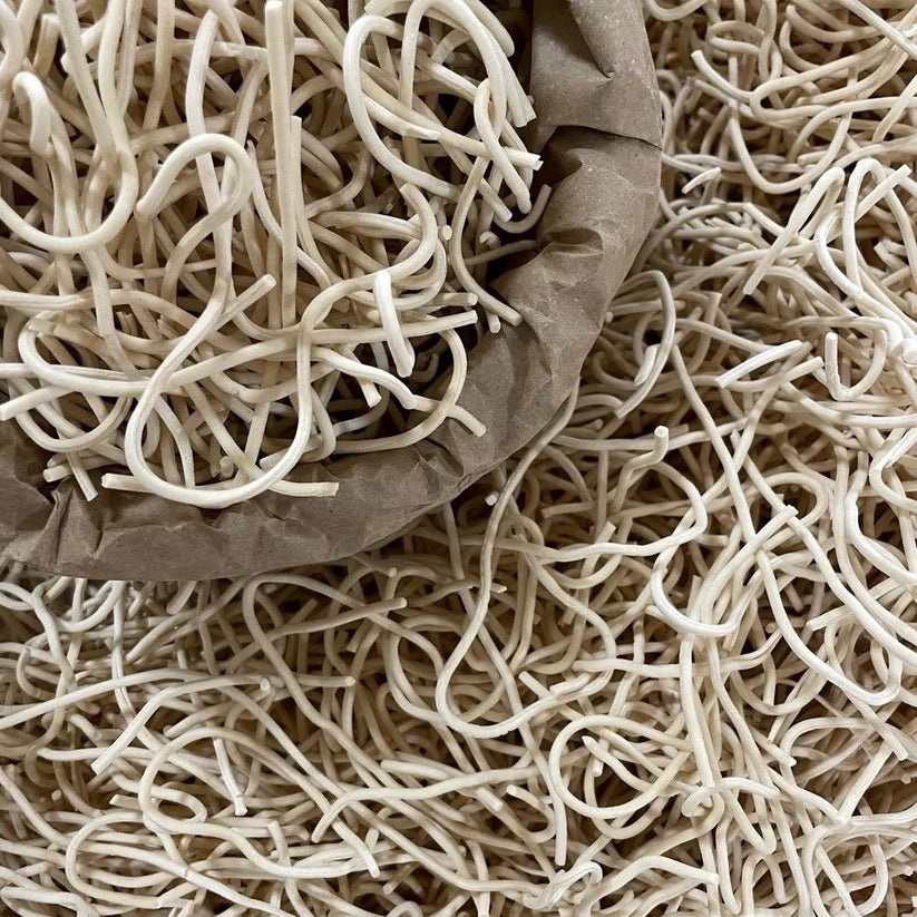 A close up view of Wiech's Barossa Valley Egg Noodles Strings Egg Noodles